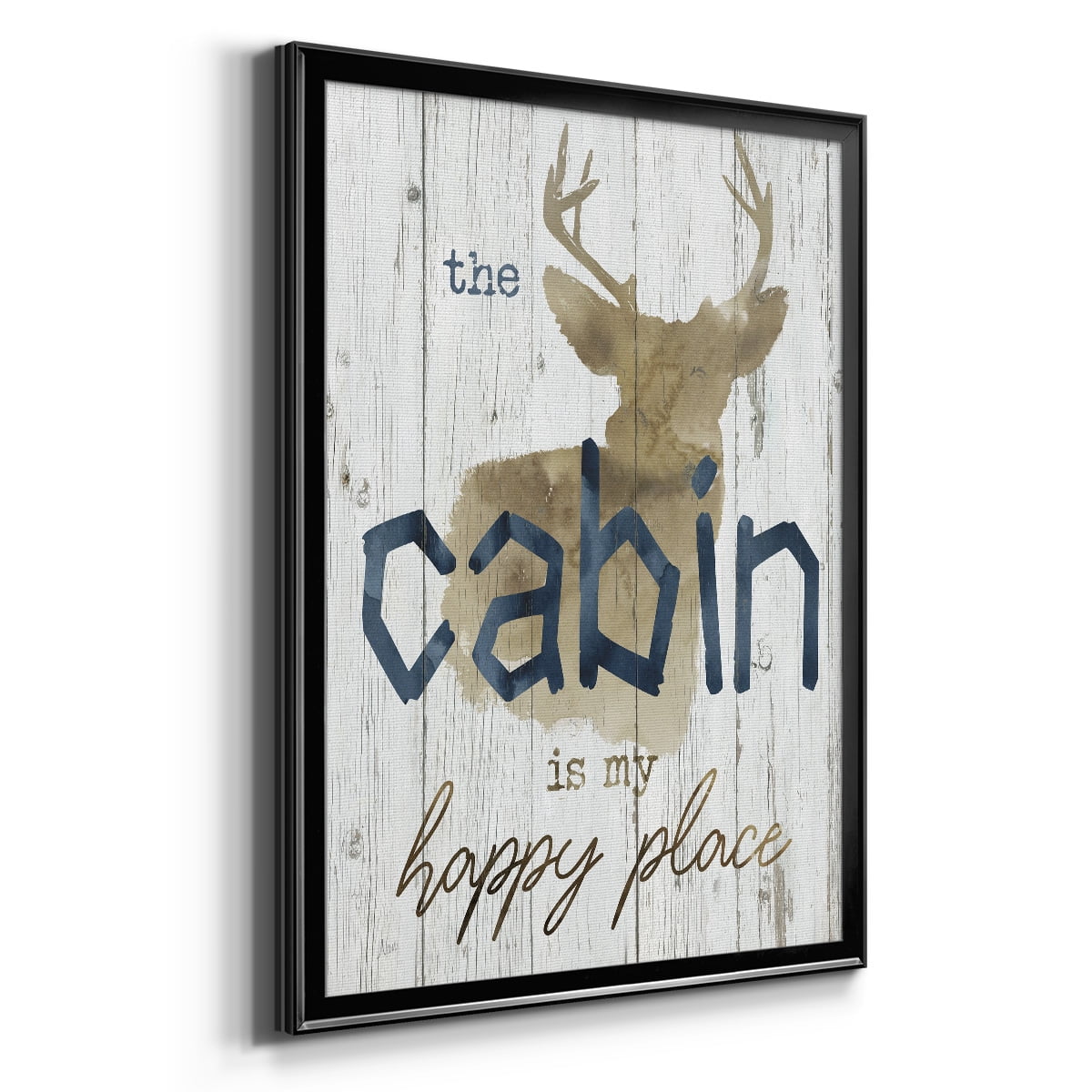 Happy Place Cabin Premium Classic Framed Print - Ready to Hang