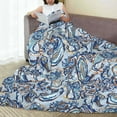 thumbnail image 6 of Pofeuu Paisley Floral Branches Print Ultra-Soft Micro Fleece Blanket,for Bed Or Sofa,All Season Throw Blankets Flannel Blanket-80"x60", 6 of 7