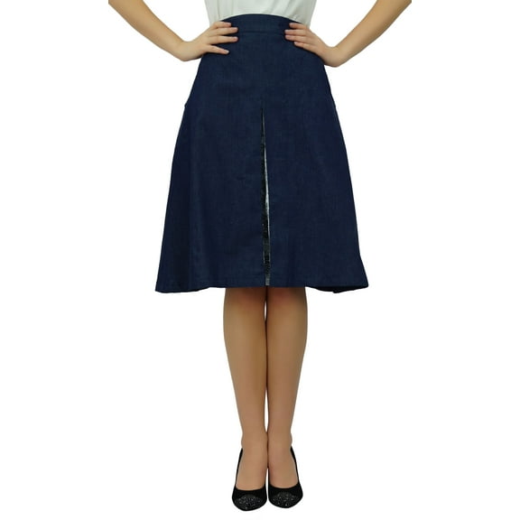 Bimba a-line Skirt With Pockets & Lace Deatil With Side Zip Trendy Chic Skirts