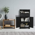 thumbnail image 4 of Giantex Multifunctional Floor Cabinet, Freestanding Bathroom Cabinet with Removable Drawers and Adjustable Shelf for Bathroom, Living Room, Bedroom or Entryway, 24 x 12 x 43 inches (Black), 4 of 8
