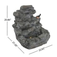 thumbnail image 5 of 20.86" H 4-Tier Outdoor Water Fountain with Cascading Waterfall,Outdoor Fountain with LED Light,Natural Looking Stone and Soothing Sound for Decor on Lawn,Garden,Gray, 5 of 9