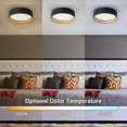 thumbnail image 3 of C Cattleya 16 in. Black and Wood Finish Dimmable 3000K 4000K 5000K LED Flush Mount Ceiling Light, 3 of 5