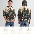 thumbnail image 5 of POBUDS Hoodie, Regular Fit Sporty Pullover Hooded Sweatshirt for Men Women Colorful Christmas Deer M, 5 of 6