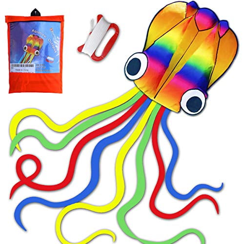 Large Easy Flyer Kite for Kids-Software Octopus Long-Perfect for BeacH_wk 