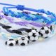 thumbnail image 4 of 4 pulseras de la amistad con colgante de fútbol tejido colorido ajustable para mujer y hombre MFZFUKR BST3002980-6, 4 of 5