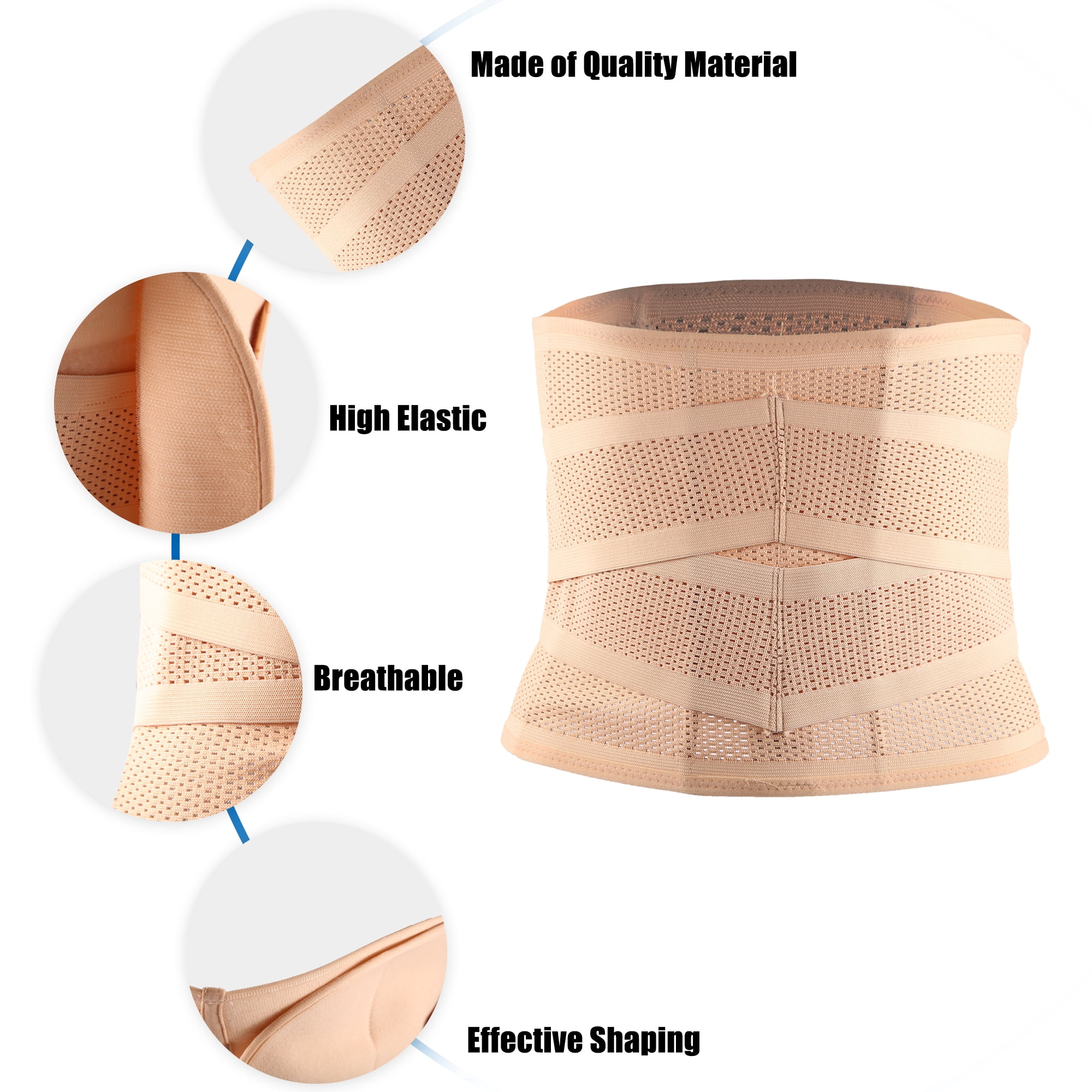 Unique Bargains Men's Abdominal Slim Belt Adjustable Waist Tummy Control Belt Beige XXL