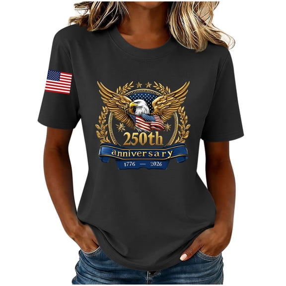 250 Anniversary USA Shirt Women 250Th Anniversary Tshirt 1776-2026 Patriotic Shirts American Flag Eagle Tops