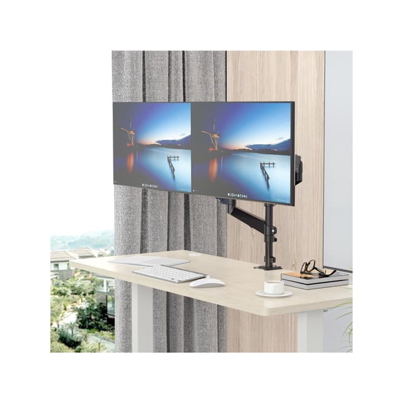 Rosewill Dual Monitor Mount, 15 -32 Inch Monitor Mount 2 Monitors, Ergonomic Height Adjustable Screen Mount 2 Monitors Tilt/Swivel/Rotate/Weight Max 19.8 LBS/VESA 75/100 mm