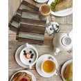 thumbnail image 4 of Brown Teal Wooden Kitchen Dish Towels for Drying Dishes Set of 2, Vintage Farmhouse Retro Art Waffle Weave Microfiber Hand Tea Bathroom Towels Quick Dry & Absorbent Towel 15.7x23.6, 4 of 7
