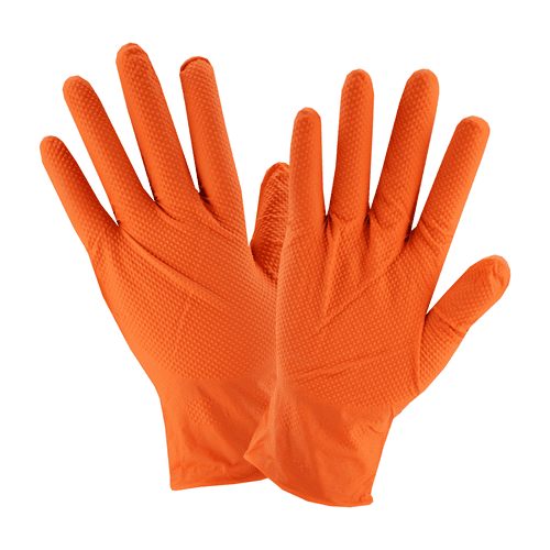 Micro Diamond Textured Size XL 7 mil 1000 Commercial Powder Free Disposable Nitrile Gloves Orange 240mm 10 Boxes of 100 