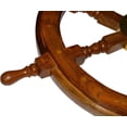 thumbnail image 5 of 24 inch Wooden Ship Wheel Wall Decoration with Brass Center Hub, Turned Spokes and Handles - by SciencePurchase, 5 of 8