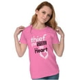 thumbnail image 3 of Thief Stole My Heart Valentines Day Womens Slim Fit Graphic Tee Brisco Brands S, 3 of 5