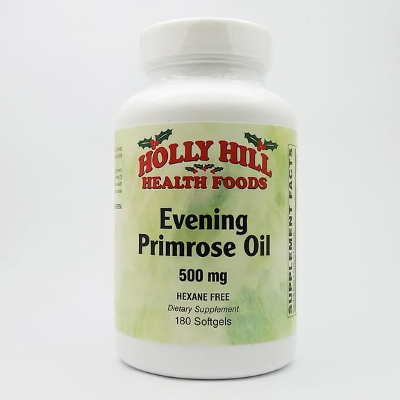 Holly Hill Health Foods, Evening Primrose Oil 500 MG, Hexane Free, 180 Softgels