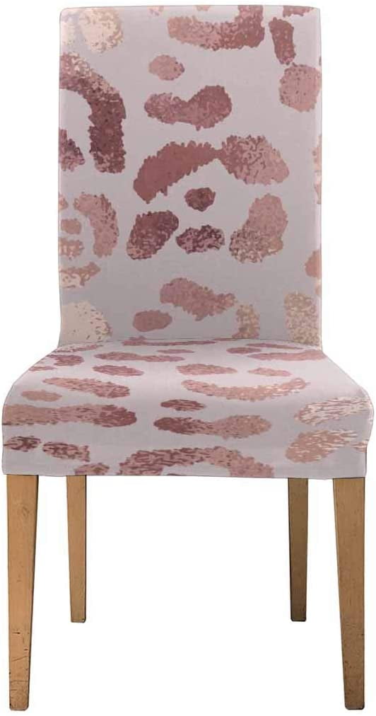 Fmshpon Leopard Skin Rose Gold Stretch, Rose Gold Dining Room Chair Covers