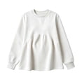 thumbnail image 5 of Maternity Women's Crewneck Sweatshirt Long Sleeve Front Pleated Blouse Fall Pregnancy Workout Loose Fit Top M-3XL, 5 of 6