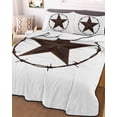 thumbnail image 3 of Quilts Twin-XL Size Bedding Set, Western Star Brown Lightweight Quilted Comforter, Vintage Farmhouse Country Soft Reversible Bedspread Coverlet with Pillow Covers for All Season, 68" x 98", 3 of 7