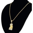 thumbnail image 1 of Colgante de acero inoxidable 316L con circonita cúbica chapada en oro de 18 quilates para hombre, 1 of 3