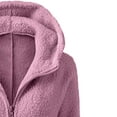 thumbnail image 5 of Cyber&Monday Deals Womens Winter Fleece Coat Hooded Coat for Women Open Front Zipper Cozy Soft Lamb Plush Sweatshirt Coat Long Sleeve Casual Solid Pocket Fuzzy Fleece Jacket Fleece Coat Flash Deals, 5 of 6