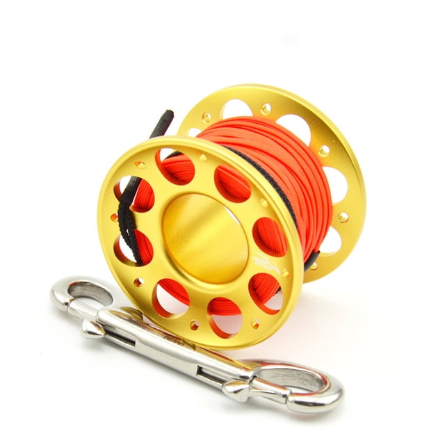 Soidarity Carrete de carrete de FXL-952 Keep Diving, carretes de cuerda de poliéster de Color sólido portátiles, accesorios para deportes al Deportes acuáticos Oro 15m