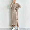 thumbnail image 4 of Miqool Women's Casual Ribbed Knit Outfit 2 Piece Bodycon Tank Dress and Long Sleeve Long Cardigan Spring Fall Clothes, 4 of 9