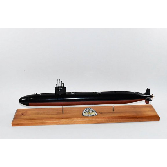 USS Indianapolis (SSN-697) Submarine Model,Navy,Scale Model,Mahogany,20 inch,LA Class