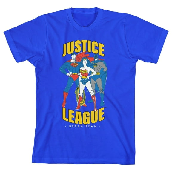 Boy's Royal Blue Graphic Tee, Justice League Victory Pose-XS