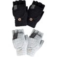 thumbnail image 1 of Guantes de invierno para mujer, paquete de 2 guantes convertibles sin dedos de lana cálida para regalos de mujer con gorro de cubierta de manoplas, 1 of 5