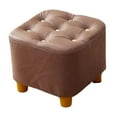 thumbnail image 2 of Reposapiés pequeño otomano portátil suave antideslizante decorativo cuadrado reposapiés Marrón, 2 of 9