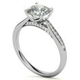 thumbnail image 2 of 2.20 Cts Certified Cushion Shape Moissanite Diamond Engagement Ring, 18K White Gold Plated Bridal Ring, Promise Ring, Anniversary Ring , Gift for Her, 2 of 6
