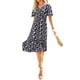 thumbnail image 3 of SAYOO Mujer Verano Cuello en V Manga Corta Cintura Alta Ruffle Hem Midi Vestidos SAYOO Sexy, 3 of 7