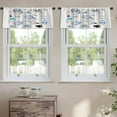thumbnail image 2 of LALILO Kitchen Curtain Valance Tropical Sea Landscape Blue Rod Pocket Window Curtain 52"x 18" Set of 2, 2 of 7
