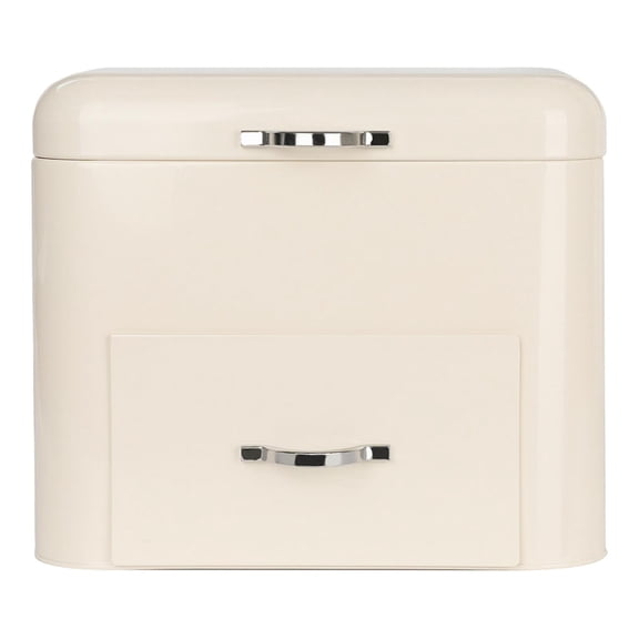 Almencla Bread Box Bread Holder Durable Portable Metal Bread Storage Container Bread Bin for Kitchen Counter Entrance White