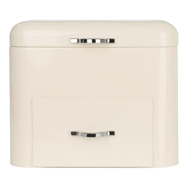 Panera con cajón multiusos, práctica y práctica para almacenar alimentos en la cocina. Blanco