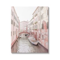 Stupell Industries Canal Boat City Water Bridge Town & City Photography Gallery Wrapped Canvas Print Wall Art