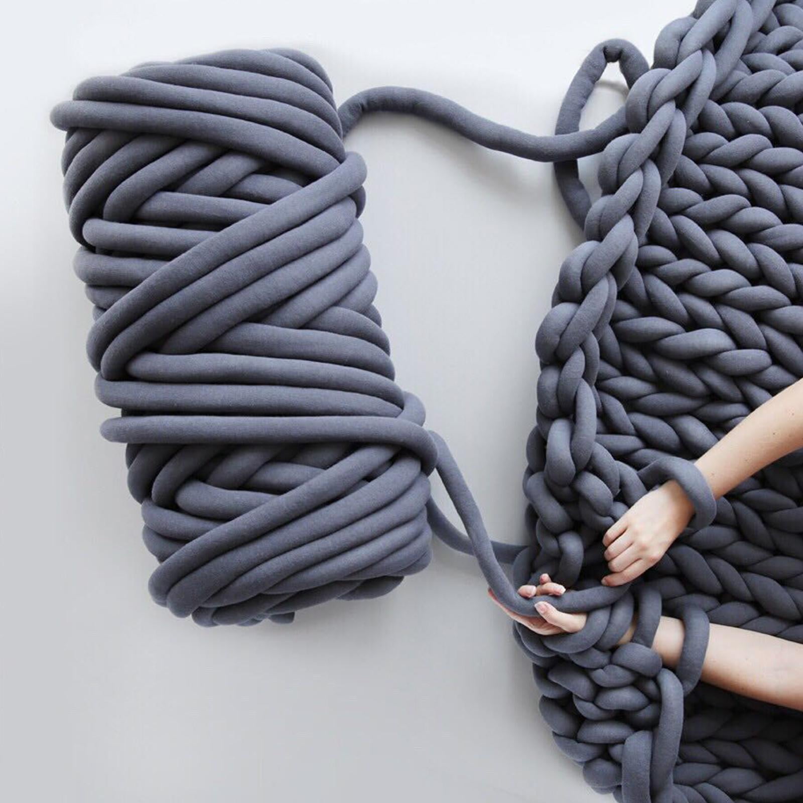 VAURAS Arm Knitting Yarn For Chunky Braided Knot Throw Blanket Diy, Soft  Extra Cotton Washable Tube Bulky Giant Yarn For Weave Craft Cr