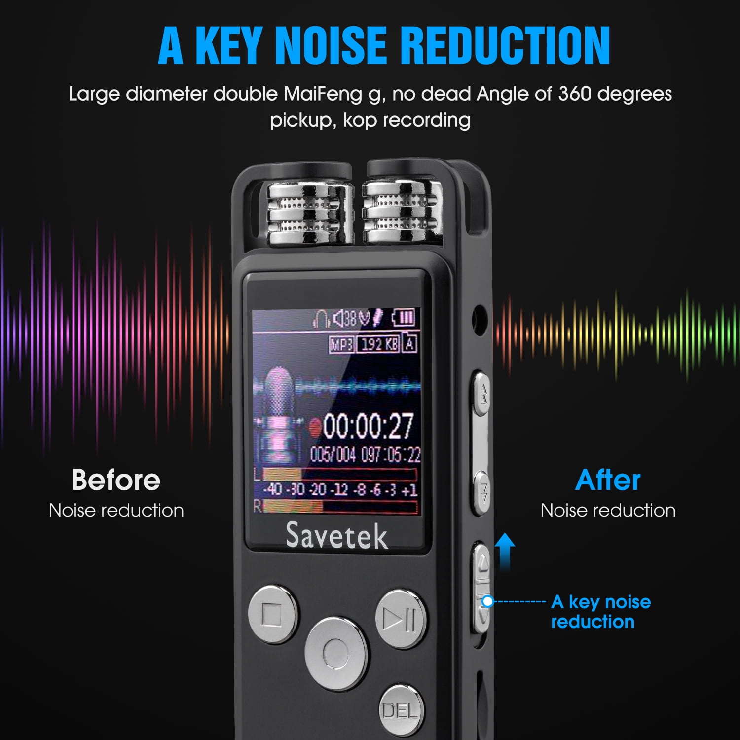 Premium Voice Activated Digital Audio Voice Recorder 32GB USB Pen Dictaphone PCM Recording Hifi Mp3 Player For Lectures Password Protection