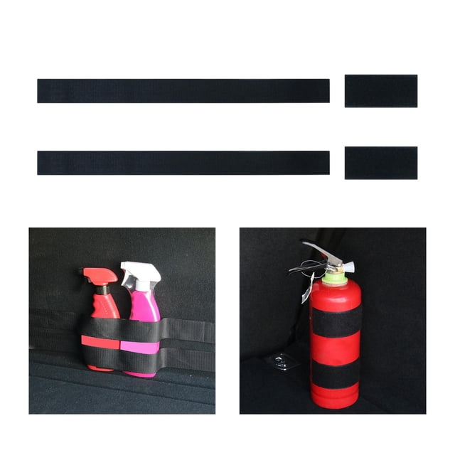 Soporte de correa para extintor de 4 piezas, soporte para extintor de incendios Cinturón fijo universal plegable ajustable para automóviles RV SUV Cola Correas para extintores