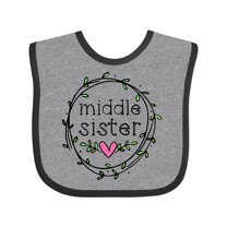 Inktastic Middle Sister Leaves, Circle, Heart Girls Baby Bib
