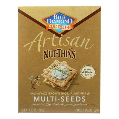 Blue Diamond Almonds Nut-Thins Artisan, Multi-Seed, Snack Crackers, Gluten-Free, 4.25oz