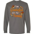 thumbnail image 3 of Inktastic I'm Grateful for My Family in Orange with Fall Leaves Long Sleeve T-Shirt, 3 of 5