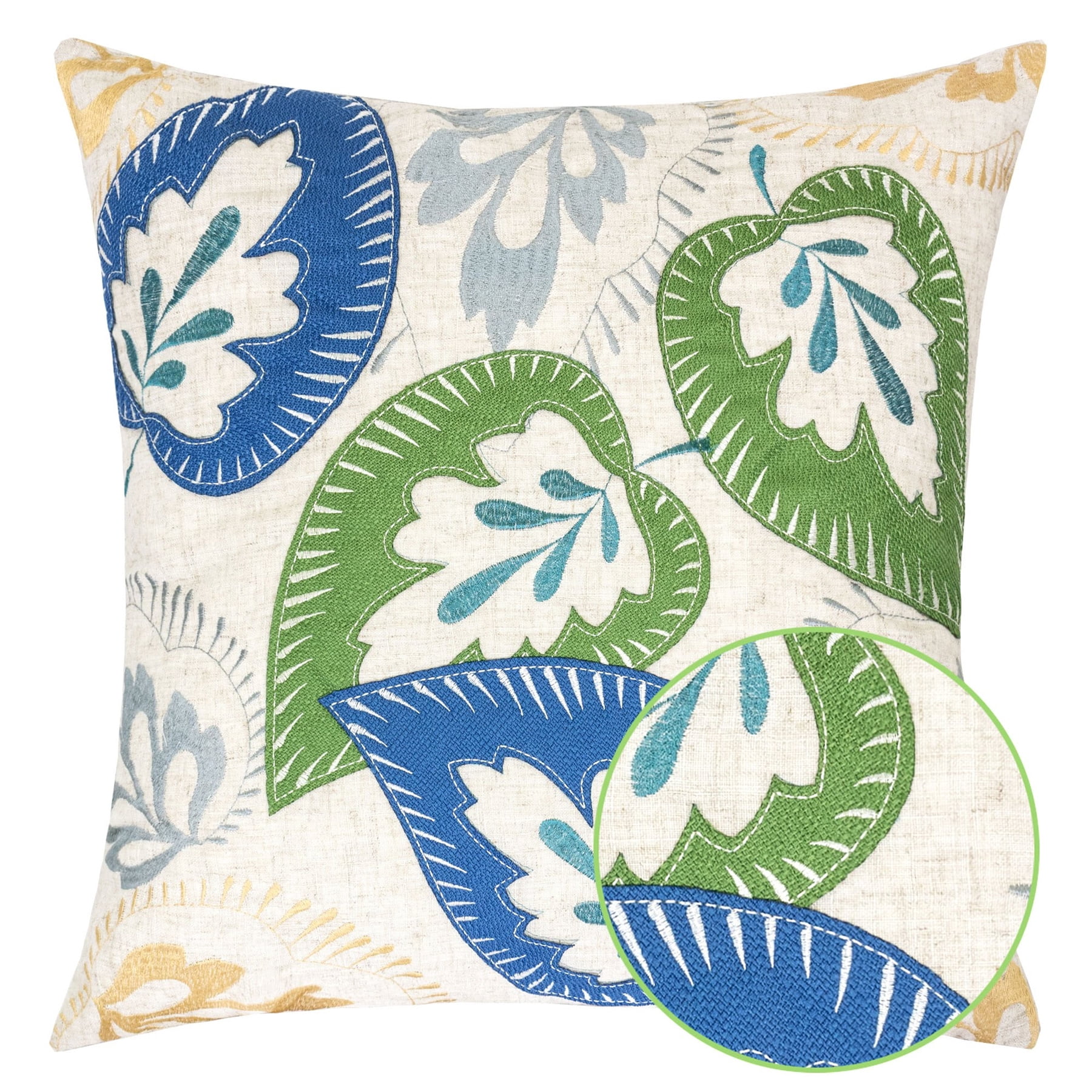 Gloria Natural Graphic Polyester 20 in. x 20 in. Throw Pillow (Set of 2)