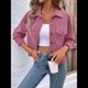 thumbnail image 5 of Chaquetas Informales de para Mujer, Chaquetas con Botones, Blusas de Larga de Moda para Otoño. Rosa L, 5 of 7