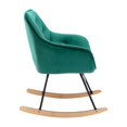 thumbnail image 6 of Comfortable Rocking Chair Accent Chair for Elderly and Adults, Home Rocking Accent Chair for Leisure Time, Modern Comfy Single Sofa Chair Rocker Armchair for Bedroom Living Room Office, Emerald, 6 of 7