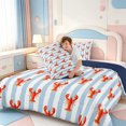 thumbnail image 4 of Erosebridal Modern Striped Full Size Comforter Sets,Line Art Bedding Comforter Set,Navy Blue Reversible,3 Pieces,1 Comforter and 2 Pillowcases, 4 of 7