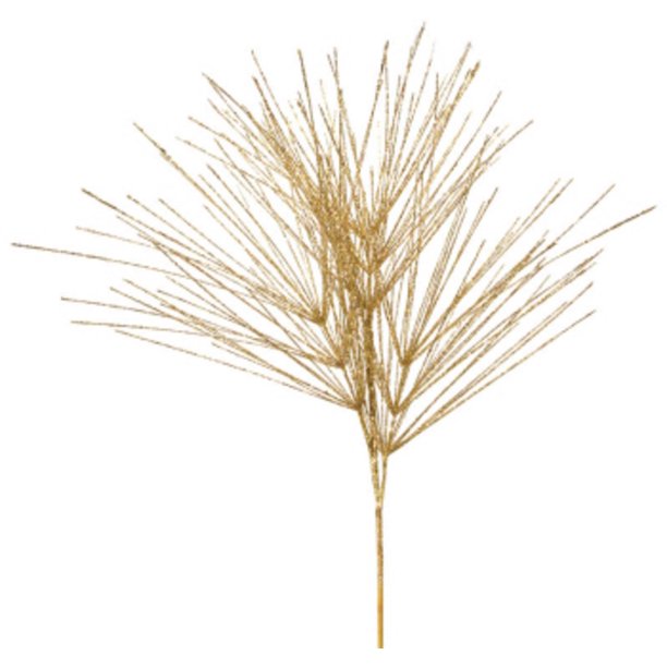 Pack of 6 Gold Glitter Artificial Pine Tree Decorative Christmas Sprays