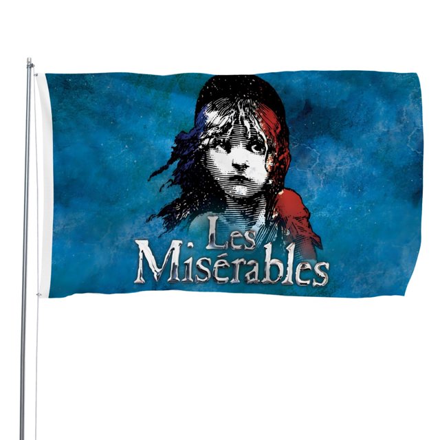 Los Miserables Bandera impresa con temática, regalo perfecto para fanáticos, amigos y familiares, y adecuada para actividades al aire libre e interiores, decoraciones de fiesta. 60*90CM