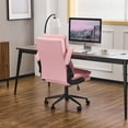 thumbnail image 3 of Ktaxon High Back Office Chair – Swivel Desk Chair with Wheels, Adjustable Height & Flip-Up Armrests, Cat Scratch Resistant Fabric Pink, 3 of 7