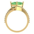 thumbnail image 4 of Solitaire with Accents Engagement Ring for Women - 2.3075ct Simulated Green Diamond in 14K Yellow Gold Promise Ring, 4 of 6