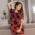 thumbnail image 3 of Vsdgher Motif Chauves-Souris et Araignées Chemise de Nuit à Manches Courtes Col Rond Mignonne Robe de Nuit Confortable, 3 of 6