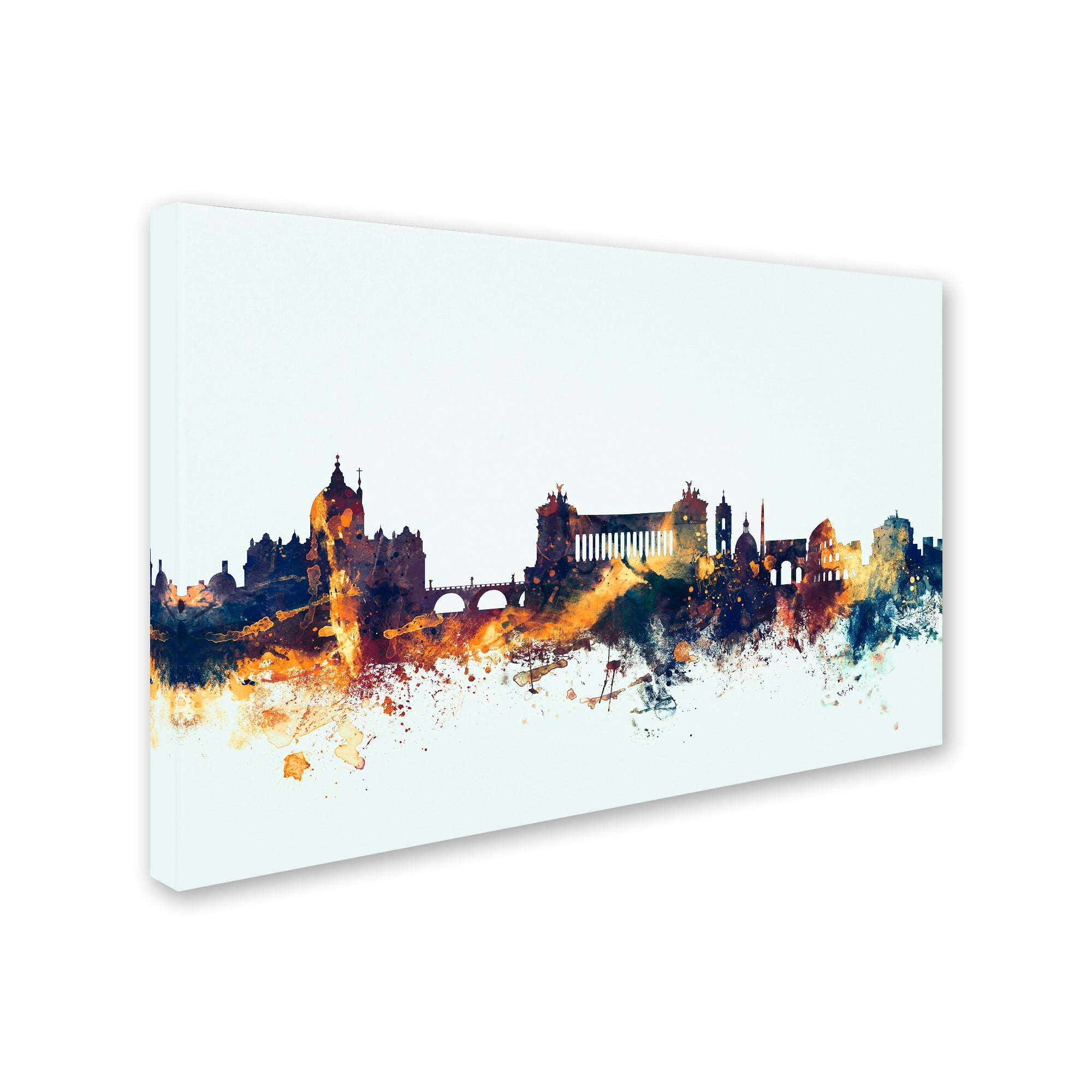 Trademark Fine Art "Rome Italy Skyline Blue" Canvas Art by Michael Tompsett